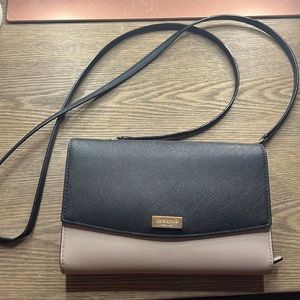 Kate Spade Leather Tri-fold Clutch w crossbody strap
